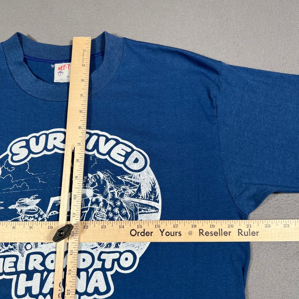 Vintage 80s Maui Hawaii T Shirt XL I Survived the Road to Hana Maui Made in USA - Picture 5 of 9
